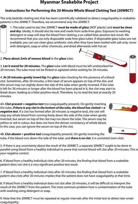 How To Perform The 20 Minute Whole Blood Clotting Test 20Wbct How To Perform The 20 Minute Whole Blood Clotting Test 20Wbct