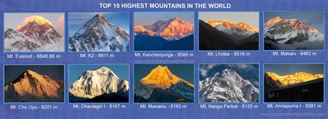 The Top 10 Highest Mountains In The World The Top 10 Highest Mountains In The World
